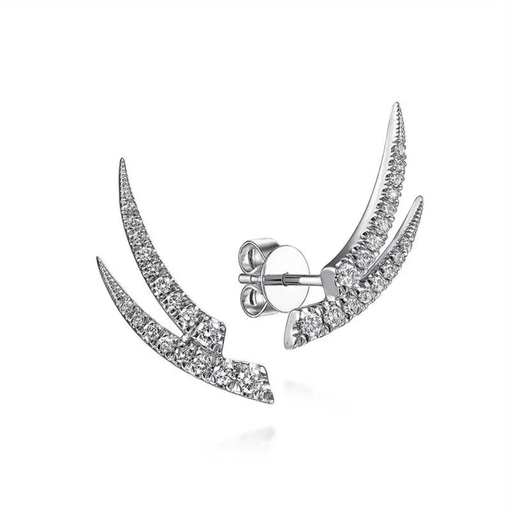 New 925 Sterling Silver White Sapphire Studs
